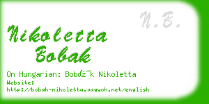 nikoletta bobak business card